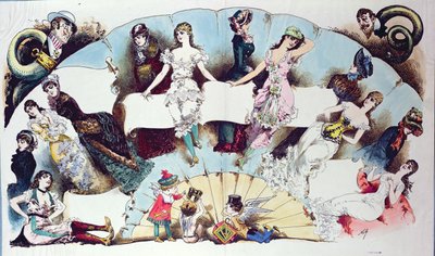 Ilustrações de layout para um artigo sobre roupas íntimas femininas, de La Vie Parisienne, c.1870 de French School