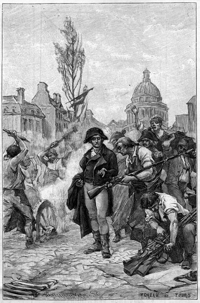 Lazare Carnot (1753-1823) inspecionando as oficinas de armas em Paris, em 1793. de French School