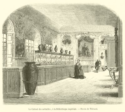 O Gabinete de Medalhas, na Biblioteca Imperial (gravura) de French School