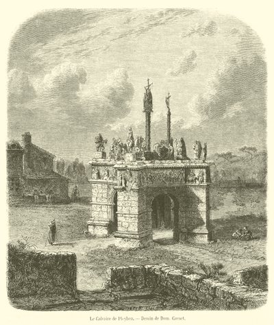 Le Calvaire de Pleyben (gravura) de French School