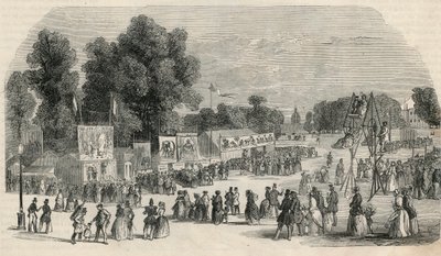 Le Carre Marigny em junho de 1848 em Paris - Gravação em "Tableau-de-Paris" de Edmond Texier 1852 de French School