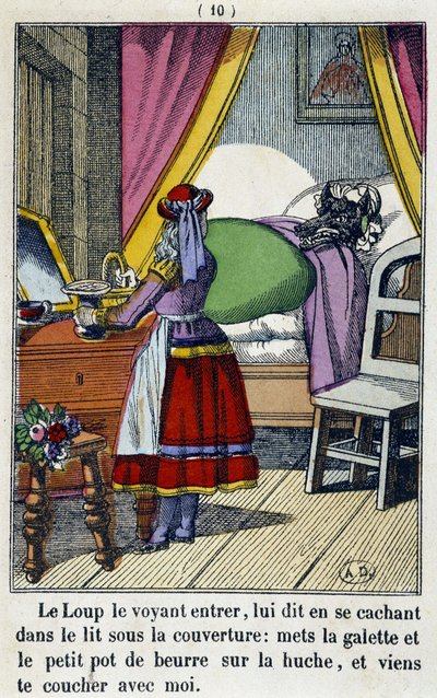 Le Chaperon Rouge dans la chambre du loup - em "The Little Red Riding Hood", ed. Pellerin, Epinal, n.d. 19. de French School