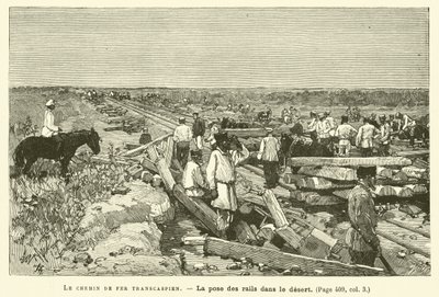 Le Chemin De Fer Transcaspien (gravura) de French School