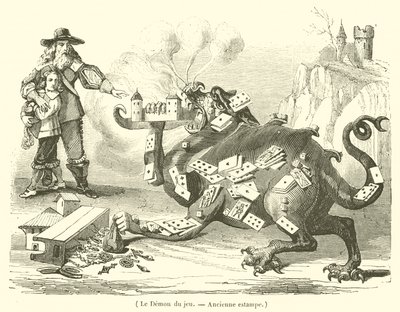 O demónio do jogo (gravura) de French School