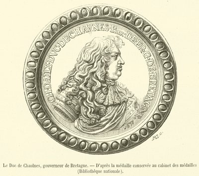 O Duque de Chaulnes, Governador da Bretanha (gravura) de French School