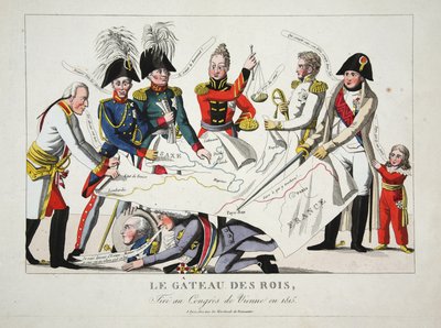 O Gateau des Rois, atirar no Congresso de Viena em 1815, pub. de French School