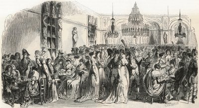 Le Grand Salon du Café Frascati em Paris no século XIX - Gravura em "Tableau-de-Paris" de Edmond Texier 1852 de French School