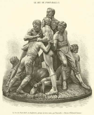 The Game of Foot-Ball, na Inglaterra, grupo terracota (gravura) de French School