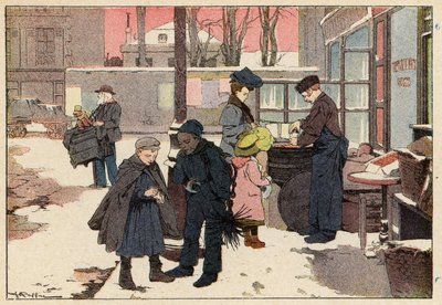 Le Marchand De Marrons, The Chestnut Seller (cor litho) de French School