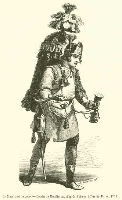 Le Marchand de coco (gravura) de French School