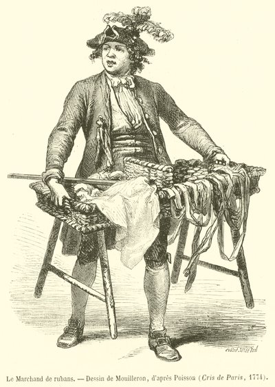 Le Marchand de rubans (gravura) de French School