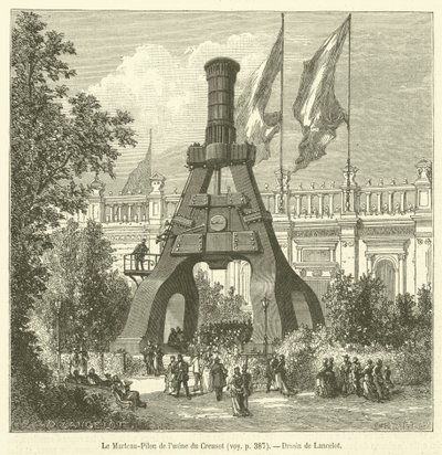 O Martelo-Pilão da fábrica de Creusot (gravura) de French School