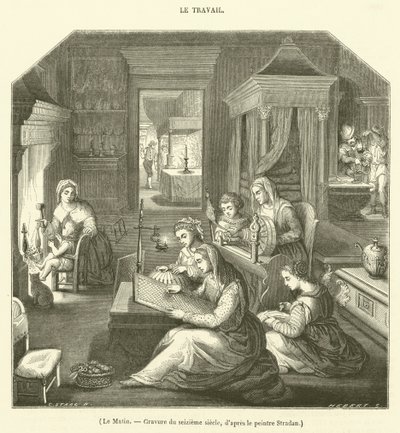 Le Matin, gravura do século XVI de French School