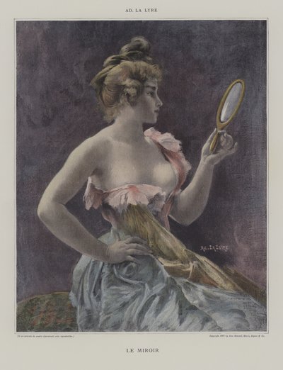 Le Miroir (O Espelho) (cor litho) de French School