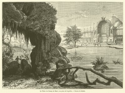 O Palácio Champ de Mars, vista da caverna (gravura) de French School
