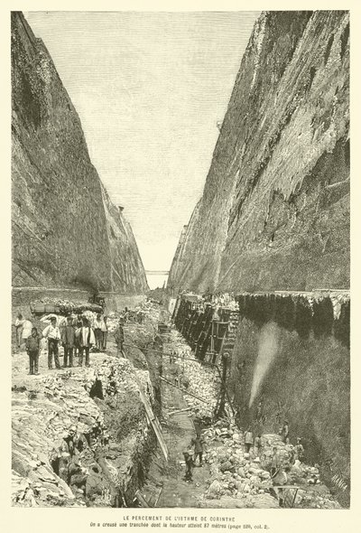 The Breaking Of The Corinthian Isthmus (gravura) de French School