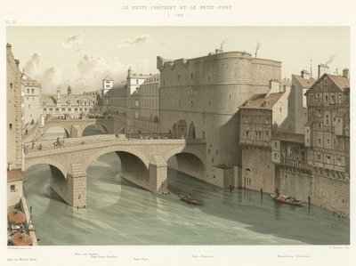 O Petit-Chatelet e o Petit-Pont, 1780 de French School