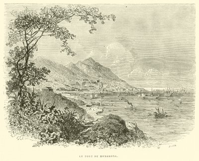 Le Port de Hongkong (gravura) de French School