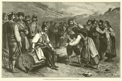 Príncipe Nicholas de Montenegro Rendering Justice (gravura) de French School