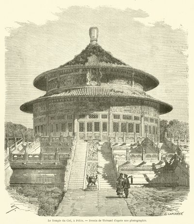 O Templo do Céu, em Pequim (gravura) de French School