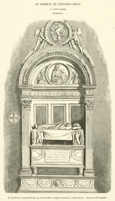 A Tumba de Leonardo Bruni (gravura) de French School