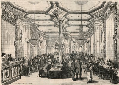 Le Café Pierron em Paris no século XIX - Gravura em "Tableau-de-Paris" de Edmond Texier 1852 de French School