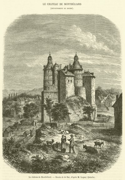 O castelo de Montbeliard (gravura) de French School