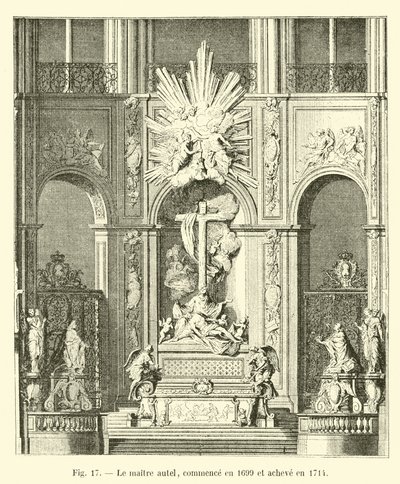 O altar-mor, começa em 1699 e termina em 1714 de French School