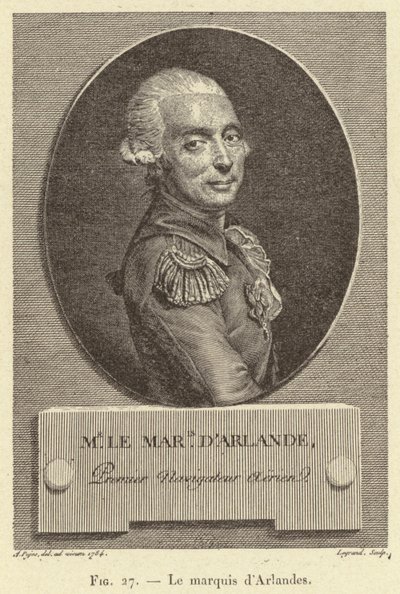 O Marquês de Arlandes (gravura) de French School