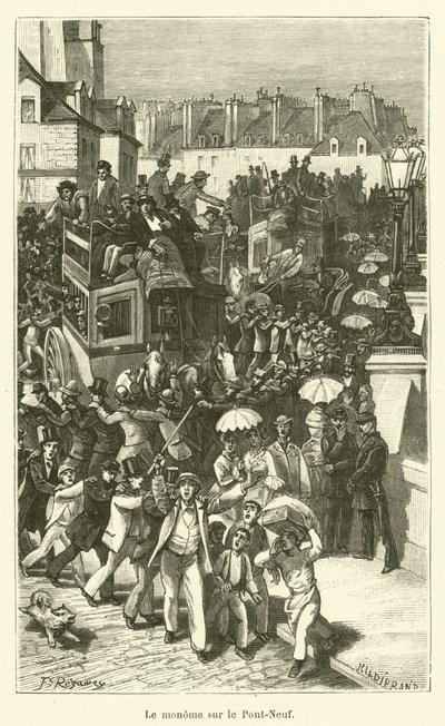 O monomé em Pont-Neuf (gravura) de French School