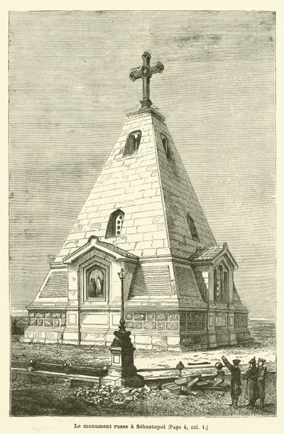 O monumento russo em Sebastopol (gravura) de French School