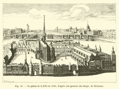 O Palácio da Cidade em 1660, depois de uma gravura do tempo, por Boisseau de French School