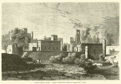 Le palais imperial a Gondar (engraving) de French School