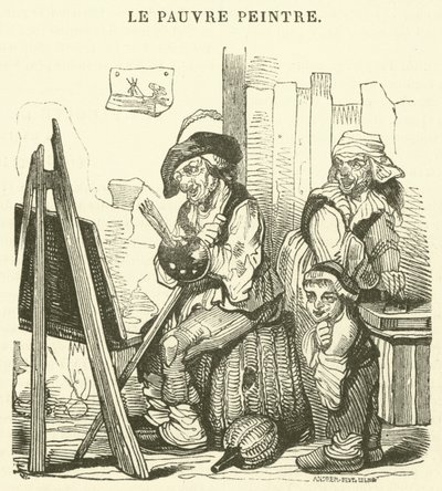 O pobre pintor (gravura) de French School