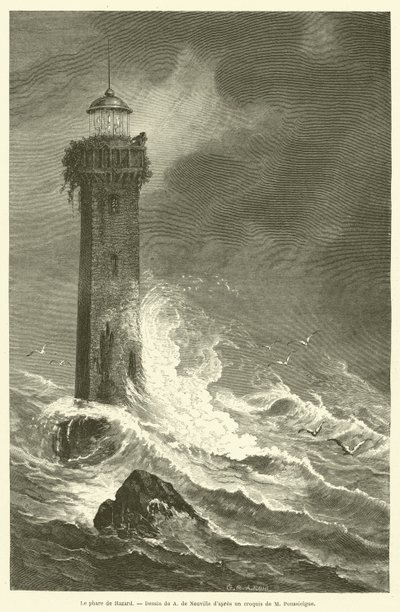 O farol do perigo (gravura) de French School