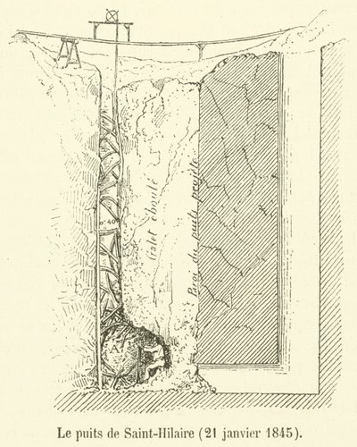 O poço em Saint-Hilaire, 21 de janeiro de 1845 (gravura) de French School