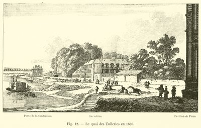 O Quai des Tuileries em 1650 de French School