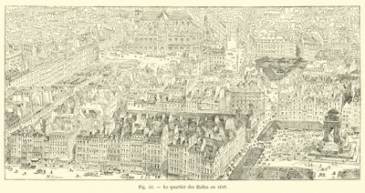 O distrito de Les Halles em 1849 de French School