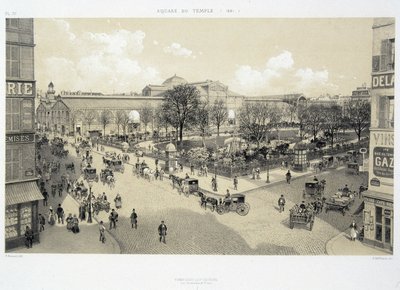 Le square du temple en 1881 - in "Paris through the ages: le temple et la rue Royale", final do século XIX de French School
