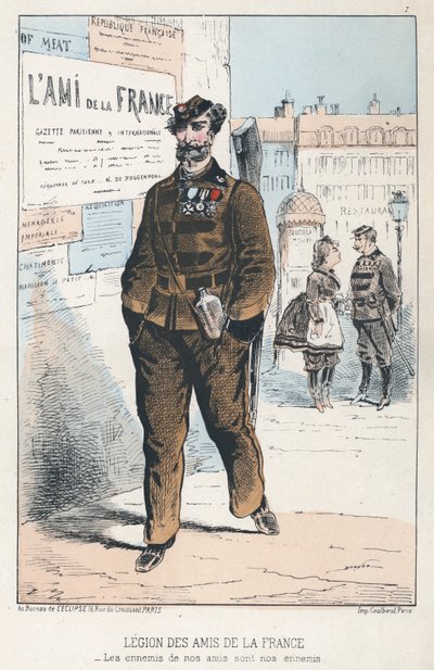Legião dos Amigos da França (gravura a cores) de French School