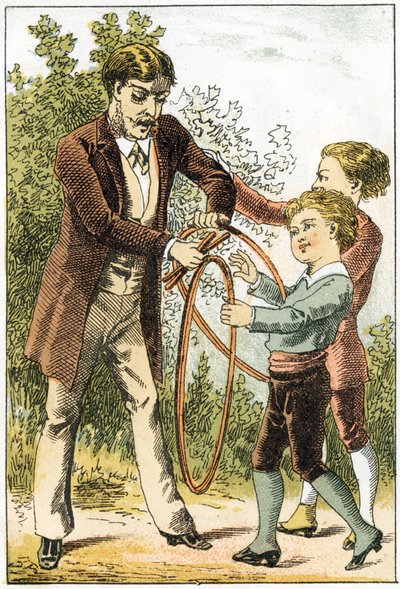 Leon e Lucien aprenderam bem a ler e se tornaram pequenos cientistas - seus pais para recompensá-los compraram arcos bonitos - em "Alphabet des petits savants", no final do século XIX (cromolitografia) de French School