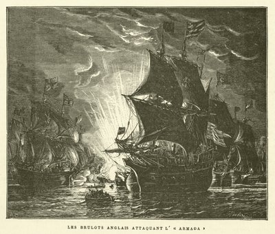 The English Bullets Attacking The Armada (gravura) de French School