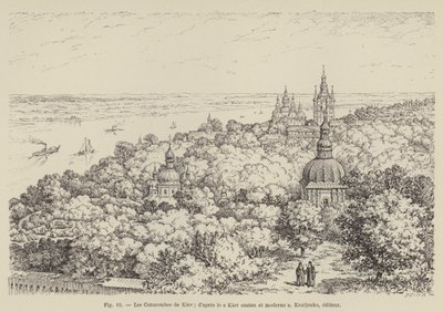 As Catacumbas de Kiev (gravura) de French School