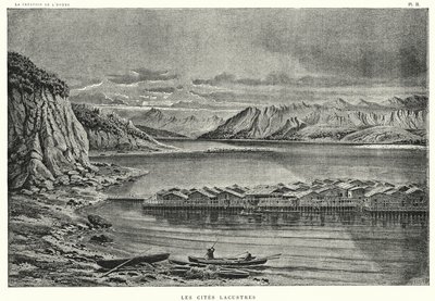 Les Cites Lacustres (gravura) de French School