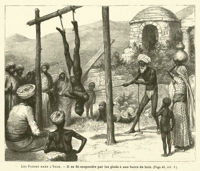 Fakirs In India (gravura) de French School