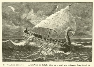 The Greek Galleys (gravura) de French School