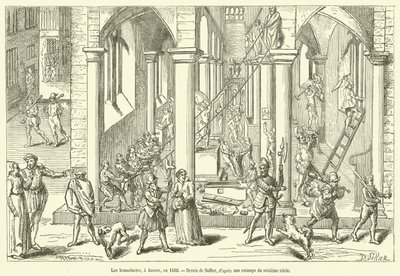 Os Iconoclastas, em Antuérpia, 1566 (gravura) de French School