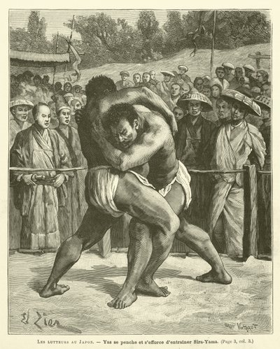 Wrestlers In Japan (gravura) de French School