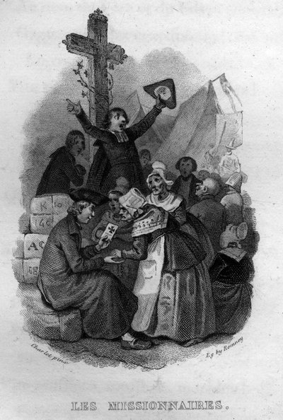 Les Missionnaires Chanson de Beranger in "Oeuvres complete" (1834) de Pierre Jean de Beranger (1780-1857), poeta e compositor francês. de French School
