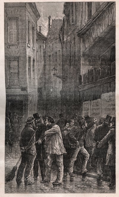 Les Posters - o povo de Paris acorda para encontrar avisos públicos em todos os muros informando-os do Golpe de Estado de 2 de Dezembro de 1851 - no "Histoire d